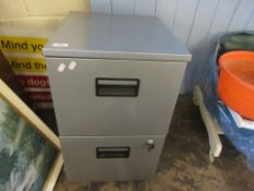 SMALL TWO DRAWER METAL FILING CABINET