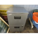 SMALL TWO DRAWER METAL FILING CABINET