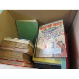 BOX CONTAINING JUVENILE INTEREST BOOKS INCLUDING 60S/70S ANNUALS, TREASURE BOOK OF THE WORLD, THE