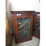 MAHOGANY CORNER WALL CABINET