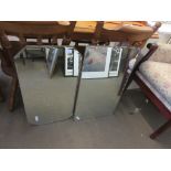 TWO VINTAGE OVERMANTEL MIRRORS, LARGER APPROX 70 X 40CM