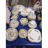 QUANTITY OF VARIOUS INDIAN TREE AND FLORAL DECORATED TUSCAN CHINA