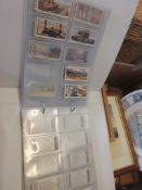 FOLDER CONTAINING PART SETS OF CIGARETTE CARDS AND TRADE CARDS INCLUDING BEANO MODERN AIRCRAFT,