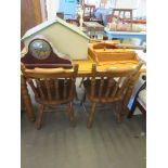 KITCHEN TABLE AND SET OF FOUR CHAIRS, APPROX 137 X 79CM
