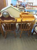 KITCHEN TABLE AND SET OF FOUR CHAIRS, APPROX 137 X 79CM