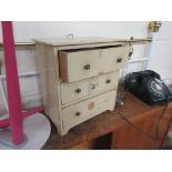 MINIATURE CHEST OF DRAWERS APPROX 29CM WIDE