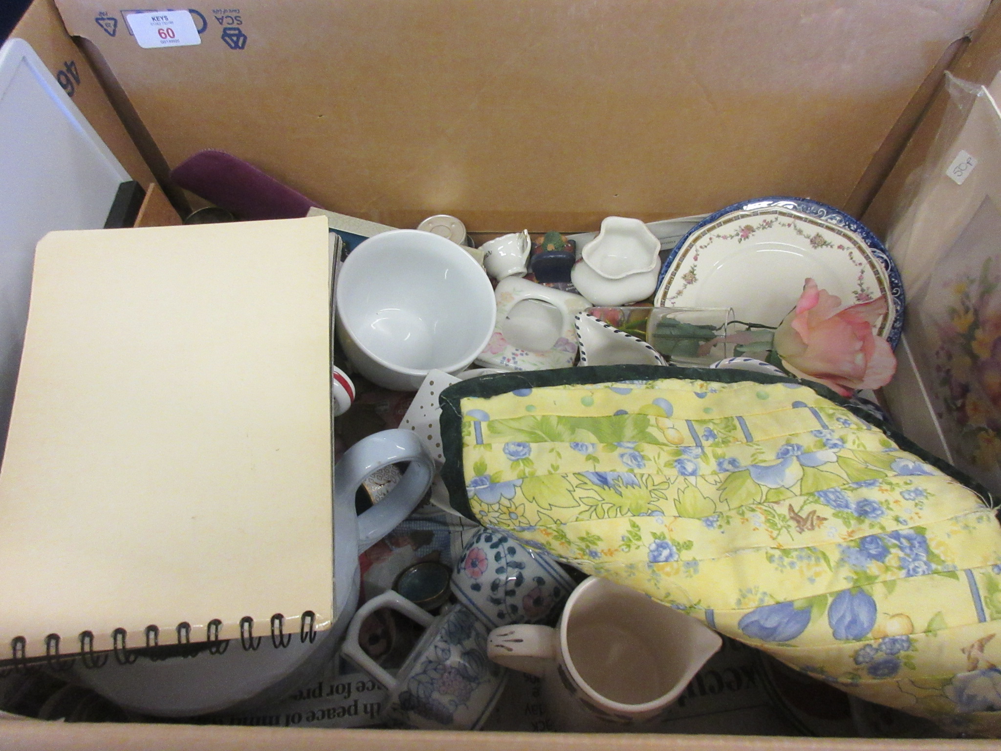 BOX CONTAINING CHINA AND OTHER KITCHEN ITEMS