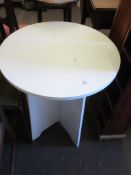 WHITE PAINTED EFFECT CIRCULAR OCASSIONAL TABLE APPROX 51CM DIAMETER