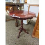 REPRODUCTION OCCASSIONAL TABLE WITH DECORATIVE INLAID TOP WIDTH APPROX 52CM