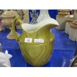 19TH CENTURY WEDGWOOD JUG DECORATED IN AN OLIVE SLIP