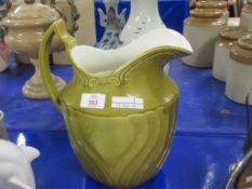 19TH CENTURY WEDGWOOD JUG DECORATED IN AN OLIVE SLIP
