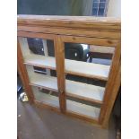 VINTAGE PINE GLAZED BOOKCASE, WIDTH APPROX 114CM