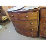 19TH CENTURY BOW FRONT CHEST OF DRAWERS, WIDTH APPROX 100CM