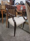 EARLY 19TH CENTURY MAHOGANY CARVER CHAIR APPROX 56CM MAX