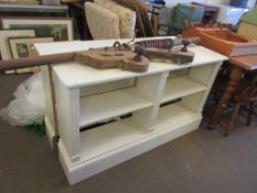 PAIR OF PAINTED EFFECT LOW BOOKSHELVES, EACH APPROX 125CM