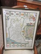 FRAMED MAP OF NORFOLK