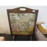 EMBROIDERED EARLY TO MID-20TH CENTURY FIRE SCREEN, HEIGHT APPROX 67CM