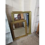 TWO VARIOUS GILT FRAMED MIRRORS THE LARGEST WIDTH APPROX 60CM