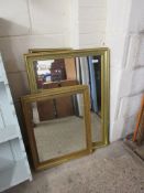 TWO VARIOUS GILT FRAMED MIRRORS THE LARGEST WIDTH APPROX 60CM