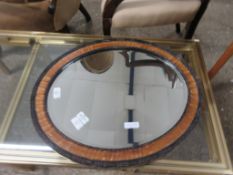 WOODEN FRAMED OVERMANTLE MIRROR LENGTH APPROX 60CM