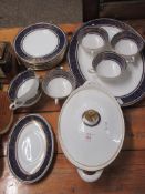 QUANTITY OF CHINA MADE BY ROYAL DOULTON IN THE IMPERIAL BLUE DESIGN INCLUDING DESSERT BOWLS, SIDE