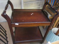 MID TO LATE 20TH CENTURY MAHOGANY EFFECT TEA TROLLEY APPROX 73CM WIDE