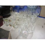 GROUP OF LIQUEUR GLASSES AND TUMBLERS