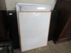 TWO OFFICE NOTICE BOARDS TOGETHER WITH A DISPLAY BOARD IN CASE