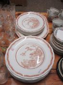 VARIOUS DINNER PLATES MADE BY FURNIVALS IN THE QUAIL PATTERN
