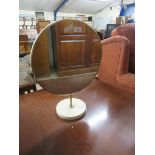 1960’S CIRCULAR MIRROR AND STAND DIAMETER APPROX 40CM