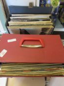 TWO CASES CONTAINING VARIOUS 12INS VINYL LP RECORDS INCLUDING CHUCK BERRY, STATUSQUO, ELVIS GREATEST