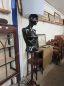 UNUSUAL UPCYCLED LAMP STAND FORMED AS A FEMALE TORSO APPROX 5FT