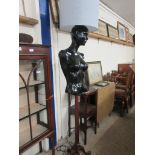 UNUSUAL UPCYCLED LAMP STAND FORMED AS A FEMALE TORSO APPROX 5FT