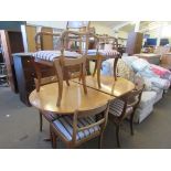 REPRODUCTION OVAL DINING TABLE PLUS A SET OF SIX DINING CHAIRS