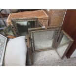 PAIR OF TRIPTYCH DRESSING TABLE MIRRORS