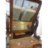 VICTORIAN BUN FOOT DRESSING TABLE MIRROR, MAX WIDTH APPROX 58CM