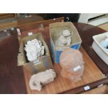 FOUR VARIOUS ART POTTERY SCULPTURES