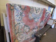 LARGE FLORAL DECORATED CARPET APPROX 230CM WIDE