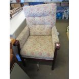 UPHOLSTERED FIRESIDE CHAIR