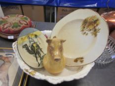 QUANTITY OF VARIOUS CERAMICS INCLUDING PIG NOVELTY WATER JUG, LARGE BOWL ETC