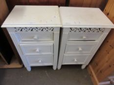 PAIR OF PAINTED VINTAGE BEDSIDE CABINETS, EACH APPROX 40CM WIDE