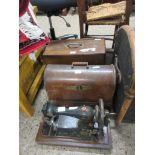 THREE VARIOUS CASED VINTAGE SEWING MACHINES