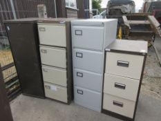 3 X FOUR DRAWER AND 1 X THREE DRAWER METAL FILING CABINETS