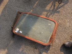 TWO VINTAGE CAR OR VEHICLE WINDSCREENS POSSIBLY TRACTOR