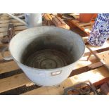 LARGE GALVANISED WASHING PALE APPROX 46CM DIAMETER