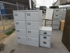 2 X FOUR DRAWER FILING CABINETS AND A SMALL ONE