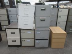 5 X TWO DRAWER METAL FILING CABINETS