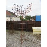 LARGE METAL GARDEN ORNAMENT FORMED AS A TREE HEIGHT APPROX 7 FEET