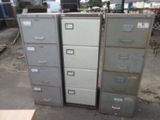 3 X FOUR DRAWER METAL FILING CABINETS