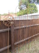 PAIR OF LARGE FINIAL TOPPED GARDEN OBELISKS HEIGHT APPROX 6 FEET